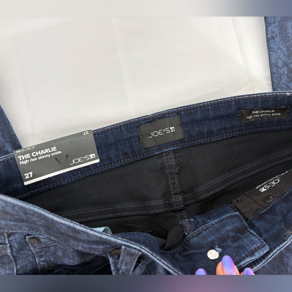 NWT‎ Joe's Jeans Python/ Snake Indigo Charlie High Rise Skinny Ankle Jeans - Picture 8 of 10
